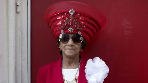 Rosa Golfin poses for a portrait on Easter Sunday at Wheat Street Baptist Church. Golfin grew up at Wheat Street because her father was a member. Image by Evey Wilson