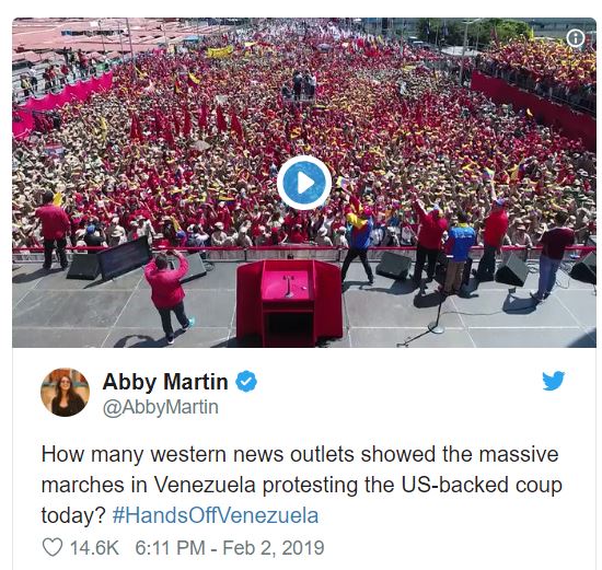 Venezuela Tweet by Abby Martin
