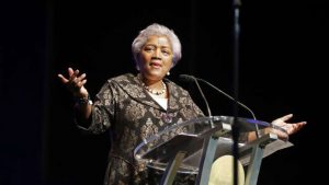 Donna Brazile speaks at the inauguration of New Orleans Mayor Latoya Cantrell in New Orleans on May 7, 2018.