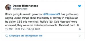 Doctor Historianess (@historianess) has been a strong advocate of the latter view, that they were slaves when they landed in Virginia and remained slaves, on Twitter.