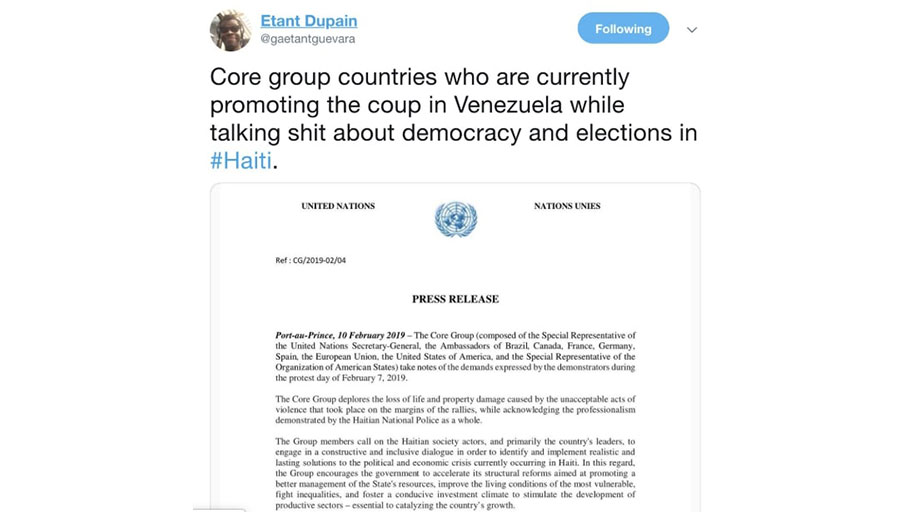 Tweet - UN Press Release