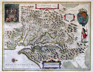 Map of Virginia colony created by John Smith in 1612