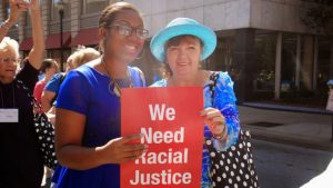 Protest for Economic and Racial Justice in Lousiville, Kentucky as part of the 2014 United Methodist Women's General Assembly. Image by Brittney Drakeford.