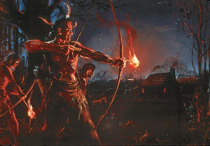 Sidney King painting of 1622 attack.