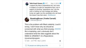 3/3/19 Tweet by Talib Kweli Greene