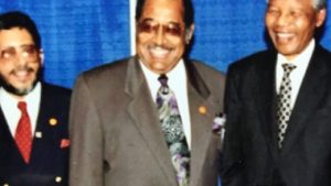 The great Nelson Mandela addressed the Annual Conference of the NAACP in July, 1993 in Indianapolis. Don Rojas (left) was the NAACP's Director of Communications at the time.