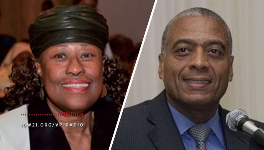 Fredrica Bey and Larry Hamm on April 1, 2019 antage Point Radio Newark Town Hall Meeting on " The Negro Removal Program of the 21st Century" w/ host Dr Ron Daniels