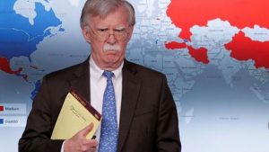 U.S. National Security Adviser John Bolton arrives to address reporters as the Trump administration announces economic sanctions against Venezuela