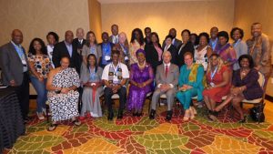 Dr. Ron Daniels with Dr. George Fraser, President of Fraser Nation and AU Ambassador H.E. Arikana Chihombori-Quao at the Power Networking Conference in Houston.