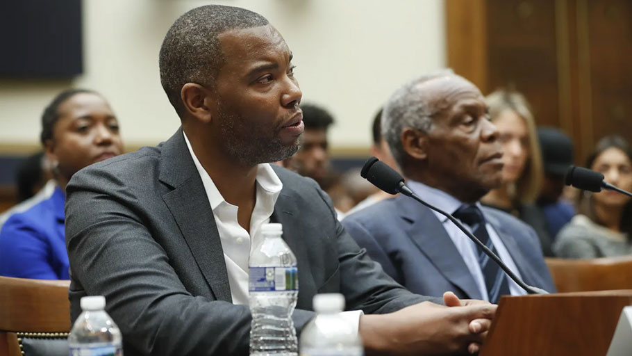 Ta-Nehisi Coates and Danny Glover testify about reparation for the descendants of slaves during a hearing before the House Judiciary Subcommittee on the Constitution, Civil Rights, and Civil Liberties, June 2019.