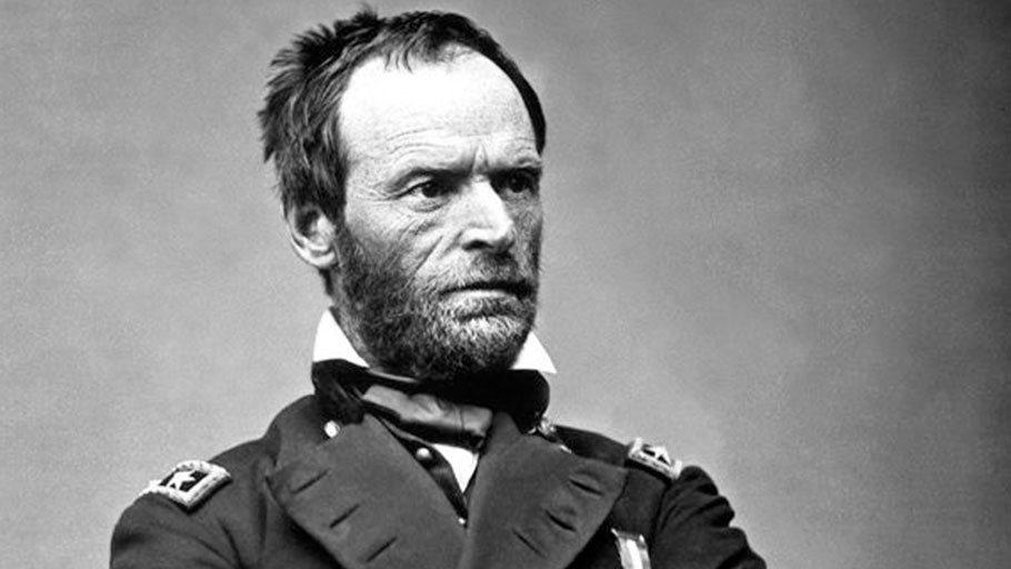 General William Tecumseh Sherman in May 1865. Portrait by Mathew Brady.