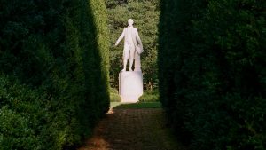 A statue of President James Monroe at Highland, his former plantation in Virginia.