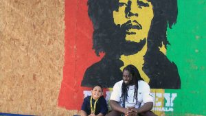 A mural of Bob Marley at Notting Hill Carnival in 2012.