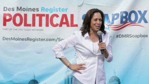 Democrat Kamala Harris, U.S. senator from California, spoke Saturday, Aug. 10, 2019, at the Des Moines Register Political Soapbox at the Iowa State Fair. Des Moines Register