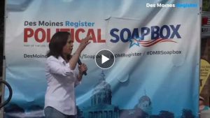 Democrat Kamala Harris, U.S. senator from California, spoke Saturday, Aug. 10, 2019, at the Des Moines Register Political Soapbox at the Iowa State Fair.