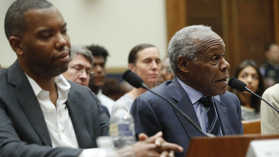 Glover, right, and author Ta-Nehisi Coates