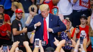 Donald Trump at a campaign rally in Cincinnati in August.