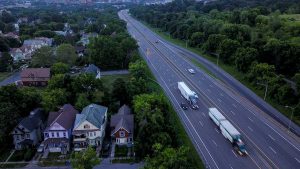 I-81 slices through this predominantly African American community of Victorian-style homes.