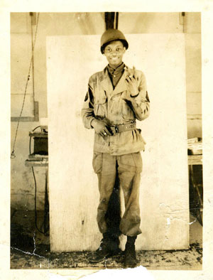 Rollins Edwards as a young soldier in 1945 at Clark Air Base in the Philippines. 