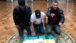 Far-right Bolivian opposition leader Luis Fernando Camacho in Bolivia’s presidential palace with a Bible, after the coup