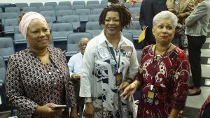 Presiding Officer Tobago House of Assembly Legislature, Denise Tsoiafatt-Angus , Dir. of the Centre for Reparations Research, Prof. Verene Shepherd, and daughter of Eric Williams, Erica Williams.