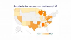 Map from the "The Politics of Judicial Elections"