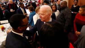 Joe Biden arrives at the Columbia Urban League annual Dr Martin Luther King Jr breakfast in West Columbia, South Carolina, 20 January 2020.