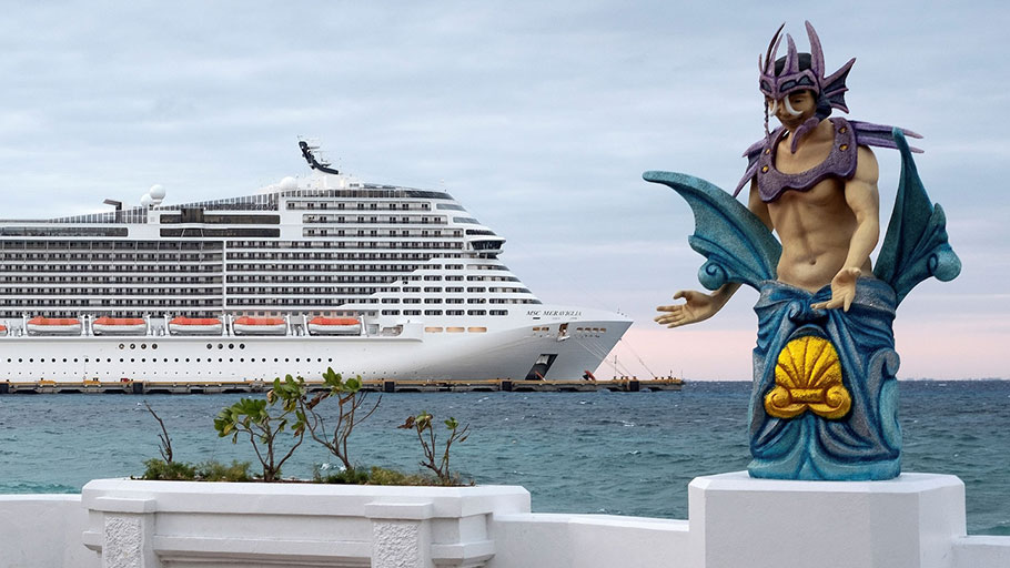 The MSC Meraviglia docked off Cozumel, Mexico, last month after Jamaica and the Cayman Islands barred it from entering over concerns of a crew member with flu-like symptoms.