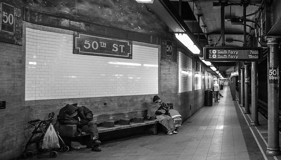 Homeless in NYC Subway