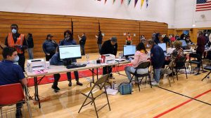 John Marshall High School, in Milwaukee, on election day.