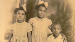 atricia Stephens Due (L) with her siblings Easter Sunday, c.1940s