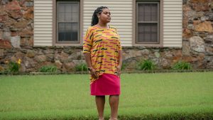 Madelyn Dancy, 28, outside her home in Memphis. (Brandon Dill for The Washington Post)