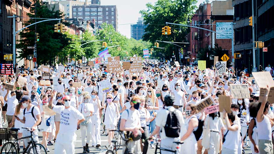 New Yorkers filled the streets in support of Black Trans Lives Matter and George Floyd on June 14, 2020. 