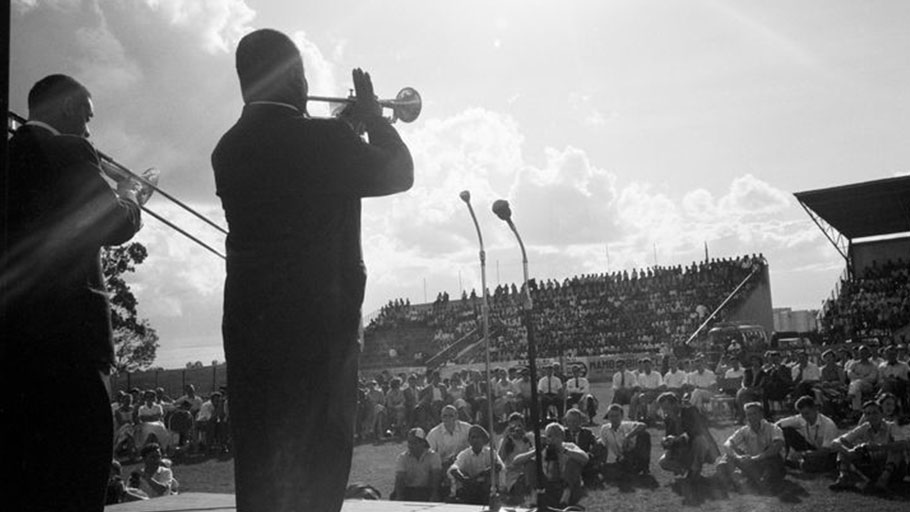 Louis Armstrong performed during a State Department-organized tour of Africa in late 1960. Three years earlier, Armstrong had refused to carry out a tour in the Soviet Union on behalf of the U.S. over the South’s treatment of Black Americans.