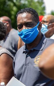 Shelby County Commissioner Eddie Jones participates in the Memphis Justice & Equality Prayer Walk from the National Civil Rights Museum to City Hall on June 13.