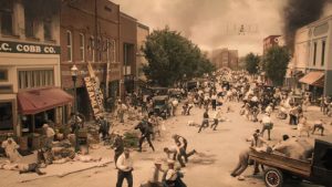 Scene from Watchmen: “Tulsa race massacre” of 1921