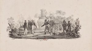 Haitian President Jean-Pierre Boyer receiving Charles X’s decree recognizing Haitian independence on July 11, 1825. Bibliotheque Nationale de France