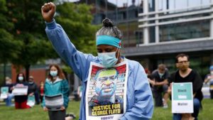 Healthcare workers walk out for Black Lives, 1199SEIU