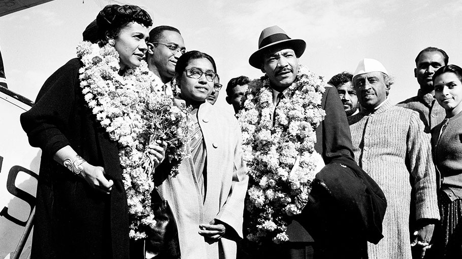 Martin Luther King Jr visiting India in 1959. 
