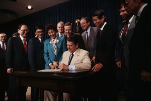 Ronald Reagan Signing the Civil Liberties Act