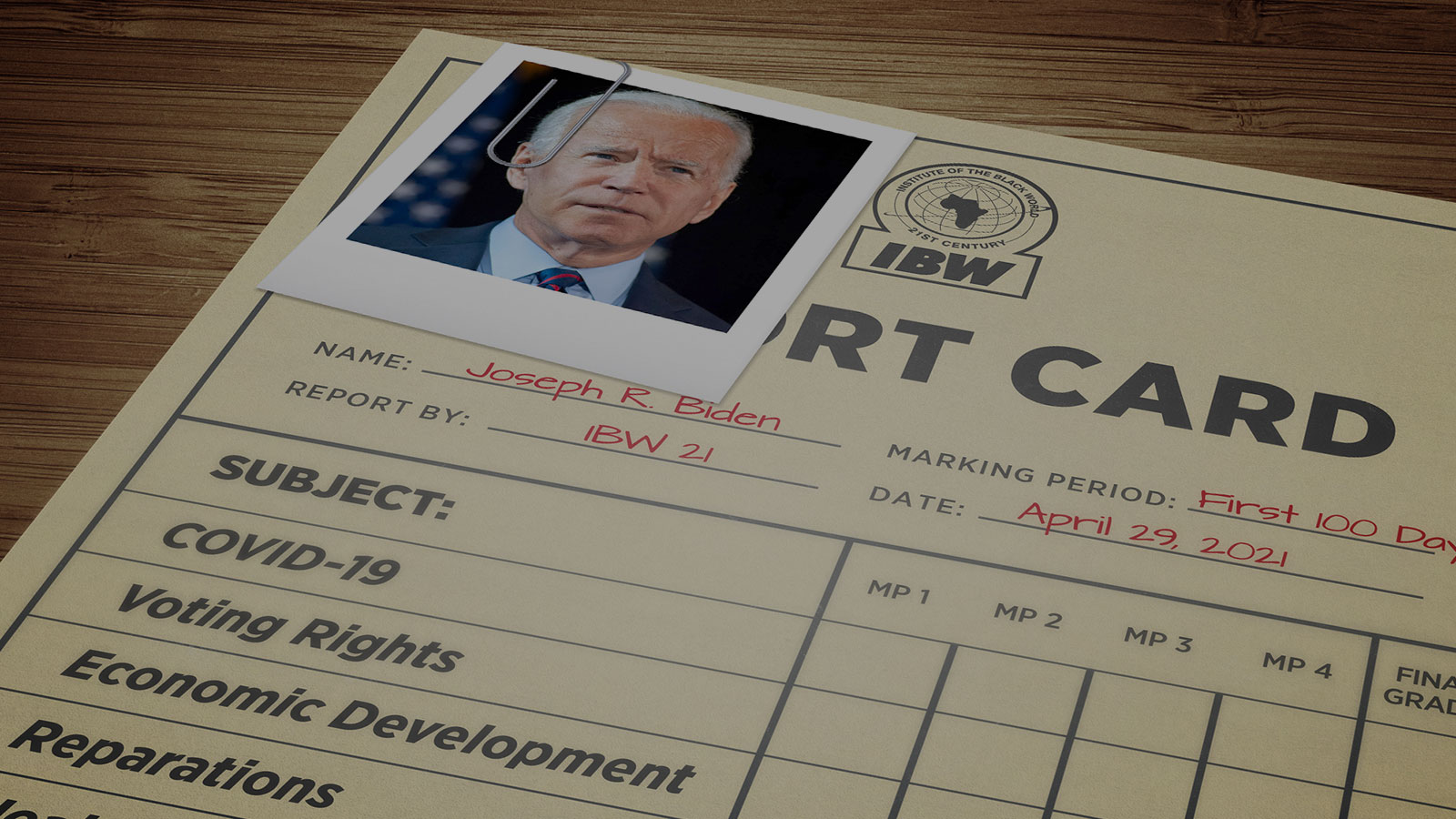 Report Card on President Biden: The First 100 Days (A Virtual National Forum)