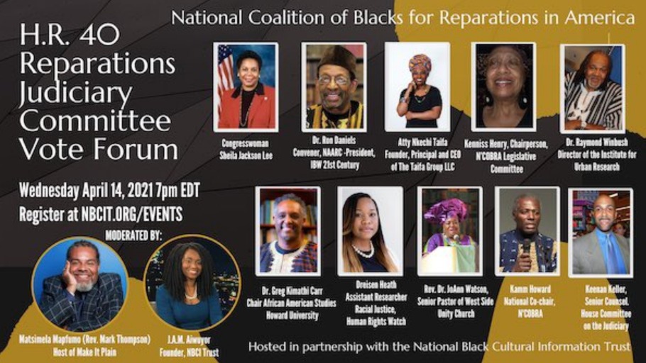H.R. 40 Reparations Judiciary Committee Vote Forum