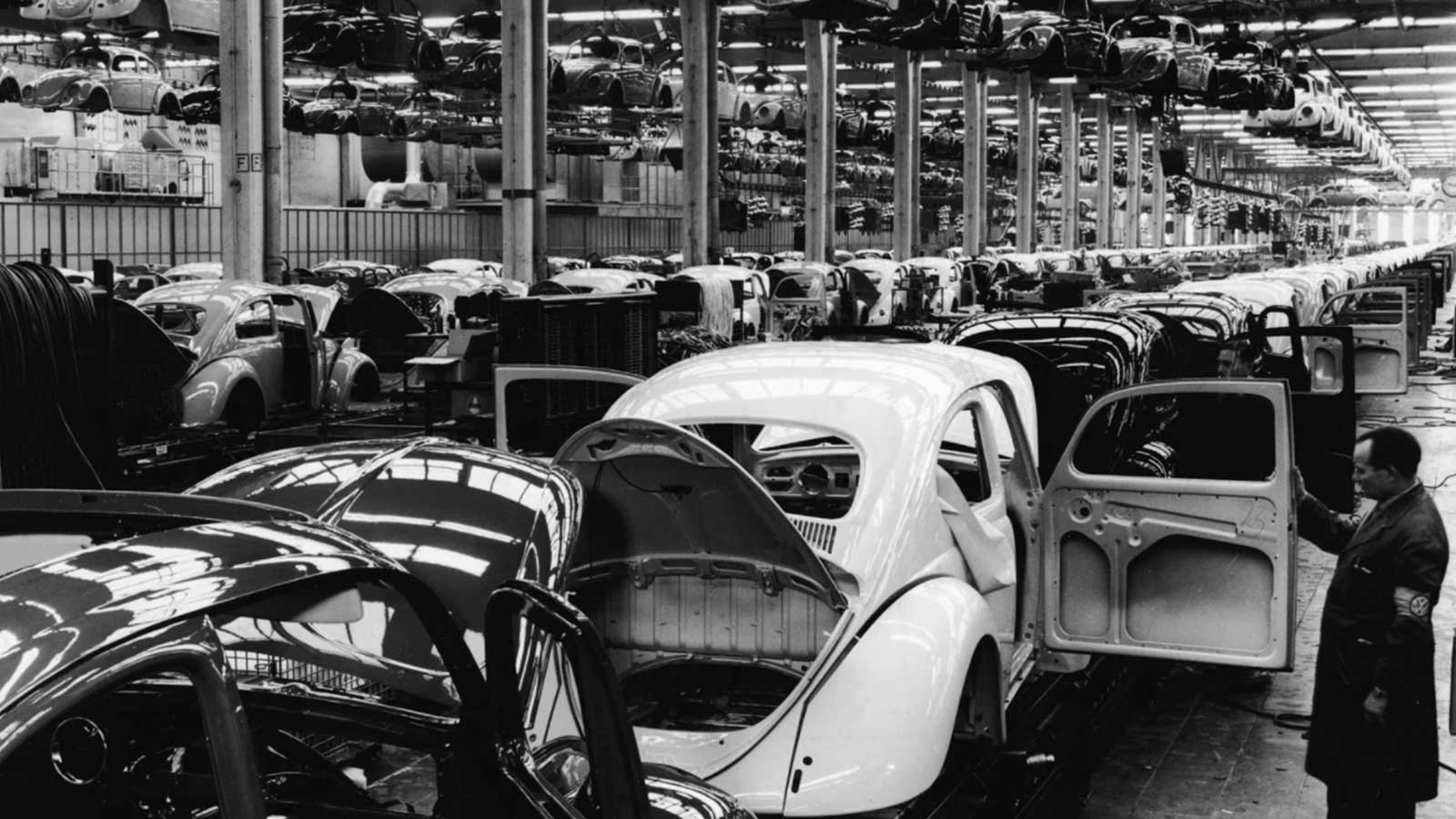 Volkswagen factory in West Germany, in the 1960s