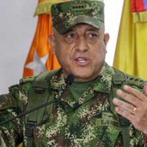 The head of Colombia’s armed forces, Gen Luis Fernando Navarro Jiménez