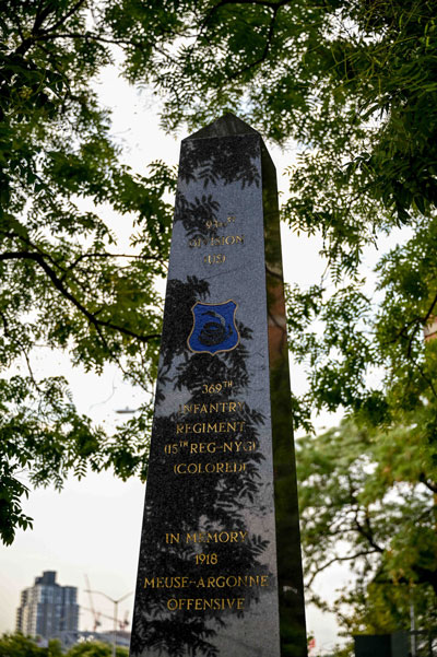 The 369th Infantry Regiment memorial in Harlem.