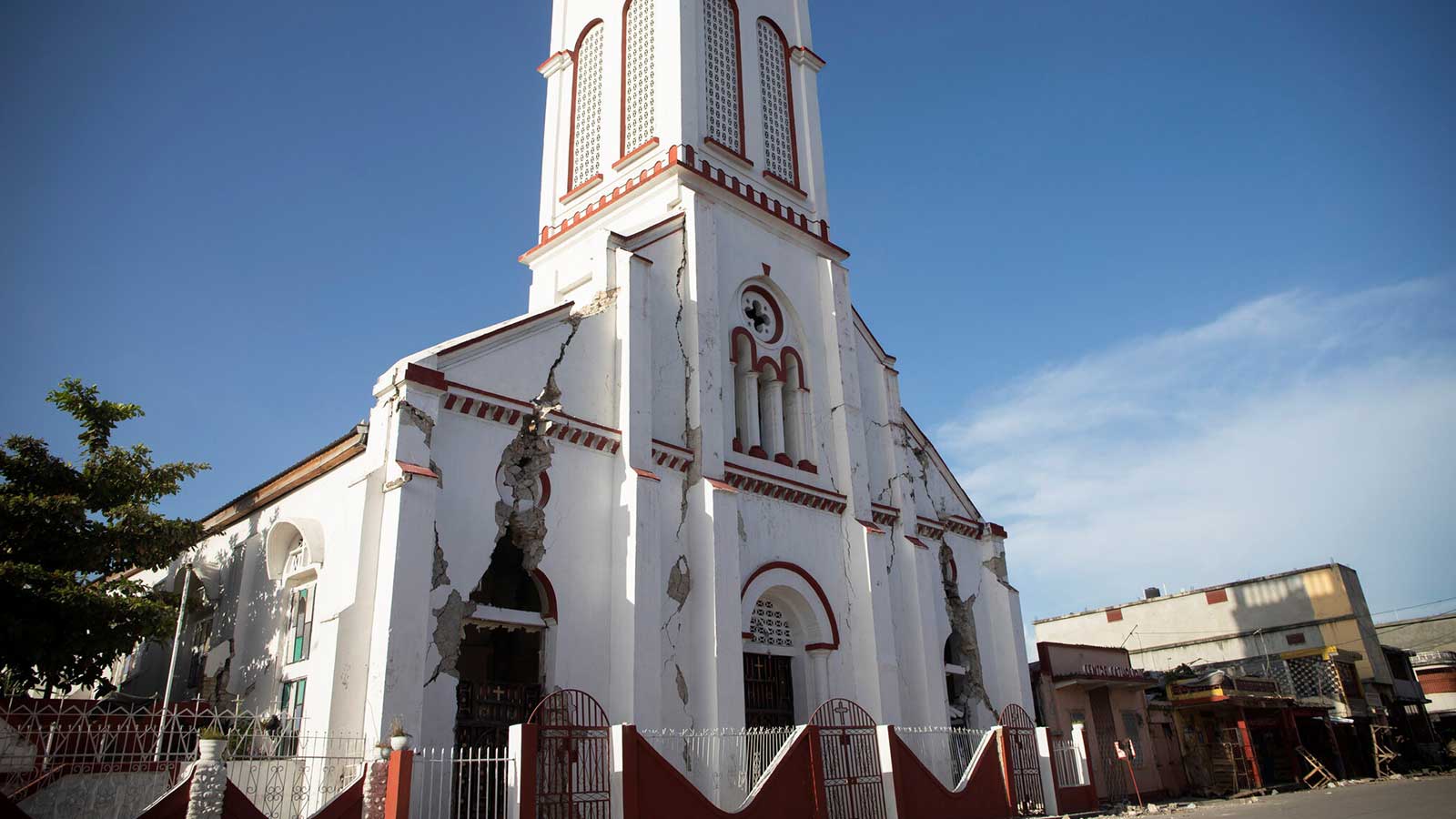 A church in Les Cayes damaged by Saturday’s earthquake.