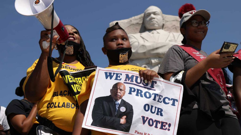 Participants in a “Freedom Friday March” in Washington, D.C.