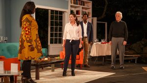 (l to r) Lisa Tharps, Angela Pierce, Jason Bowen, and Malcolm Ingram in the GSC production of Reparations