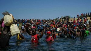 Haitian refugees attempting to cross the US-Mexico border