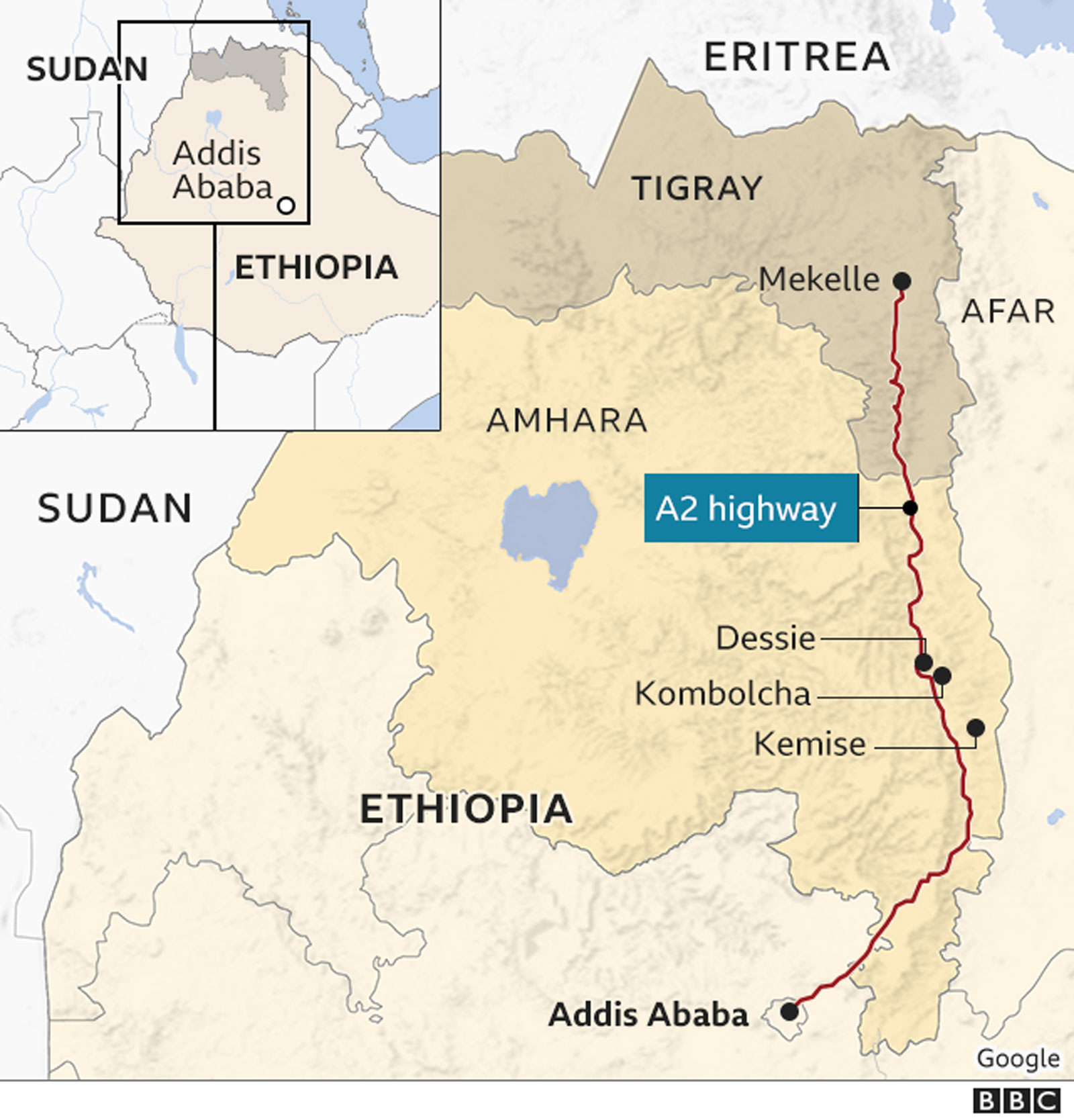 Map: Tigray Ethiopia fighting